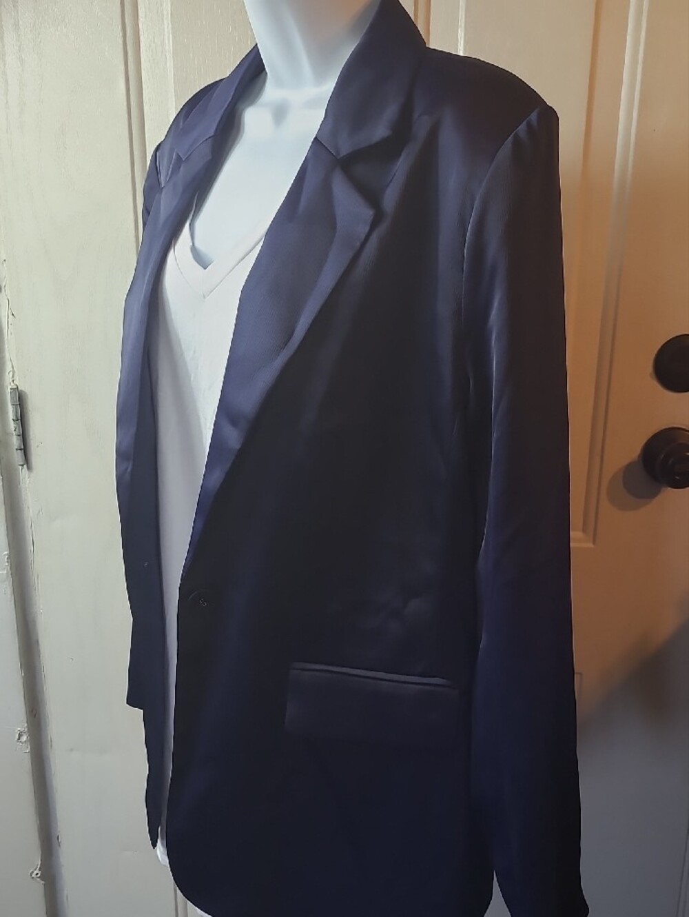 Rachel Zoe Navy Satin Blazer